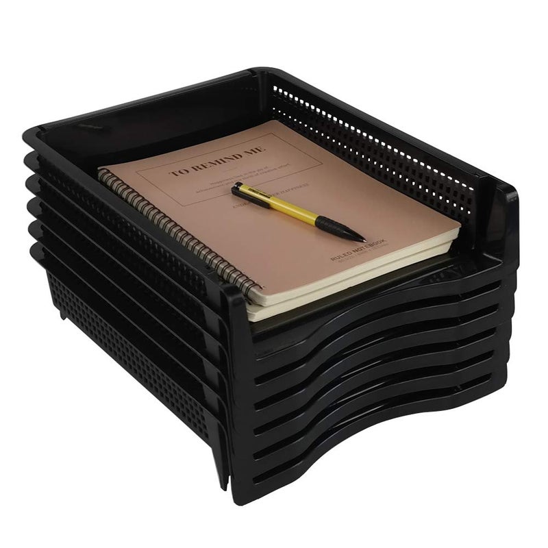 Ggbin 6 Tier Desktop A4 Paper Storage Tray, Stackable File Organizer Trays, Black - Image 5